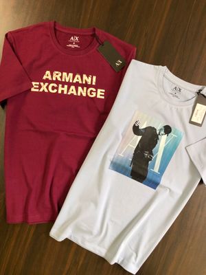 Armani Exchange Premium Quality Round Neck Half Sleeve Men's T-Shirt - 46 Pc
