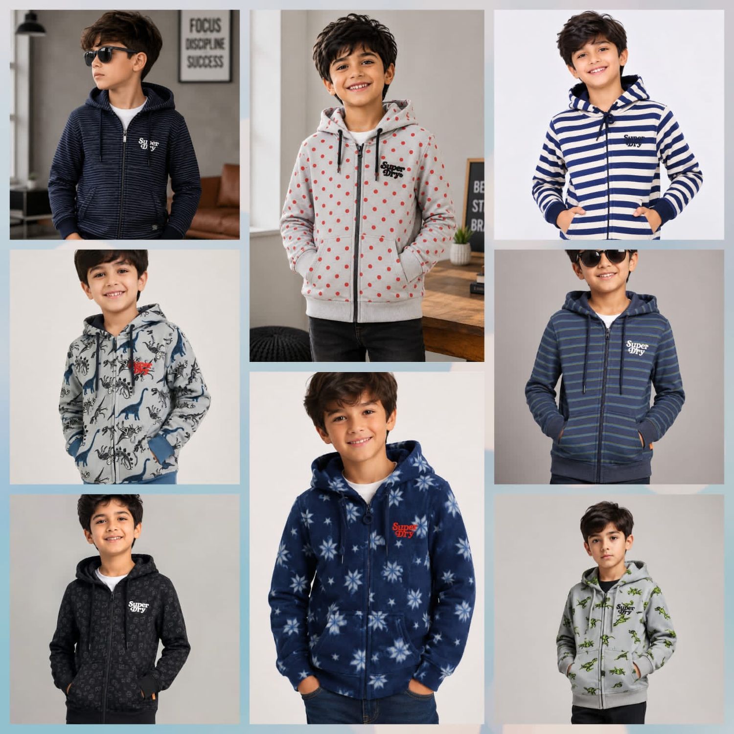 Super Dry Premium Quality Cotton Kids Zipper Hoodie WITH Kangaroo Pocket Kids Hoodie -  35 Pc