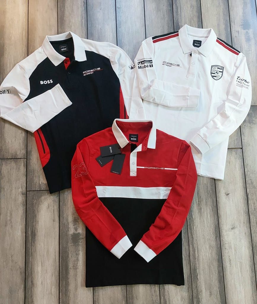Boss x Porsche Premium Quality Collar Neck Full Sleeve Men's T-Shirt - 46 Pc