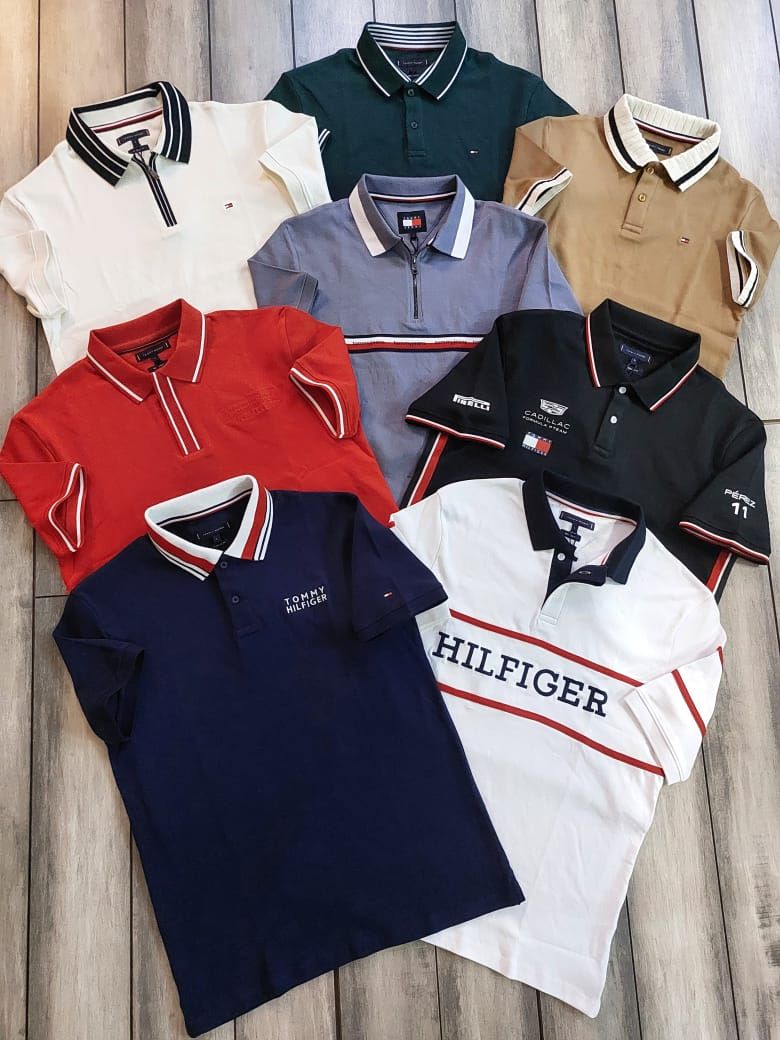 Tommy Premium Quality Collar Neck Half Sleeve Men's T-Shirt - 68 Pc