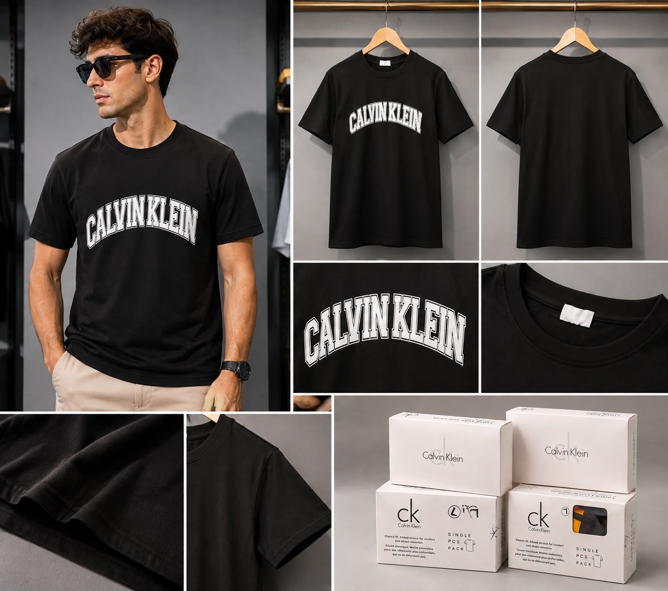 Calvin Klein Premium Quality Cotton Round Neck Half Sleeve Men's T-Shirt - 48 Pc