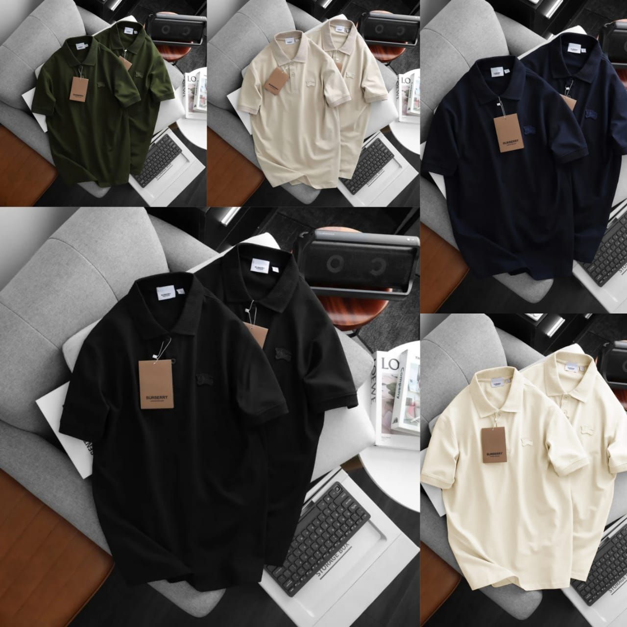 Burberry Premium Quality Cotton Collar Neck Half Sleeve Men's T-Shirt - 60 Pc
