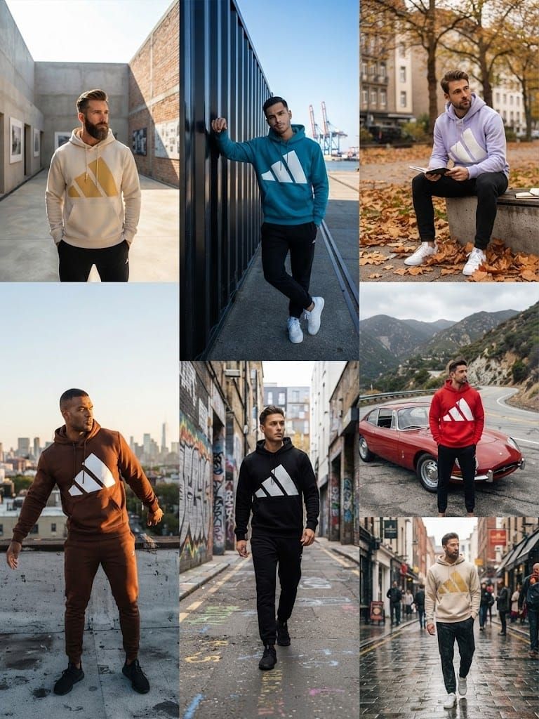Adidas Premium Quality Cotton Hooded Full Sleeve Men's Hoodies - 32 Pc