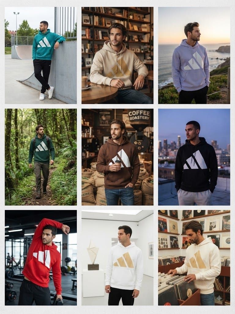 Adidas Premium Quality Cotton Hooded Full Sleeve Men's Hoodies - 64 Pc