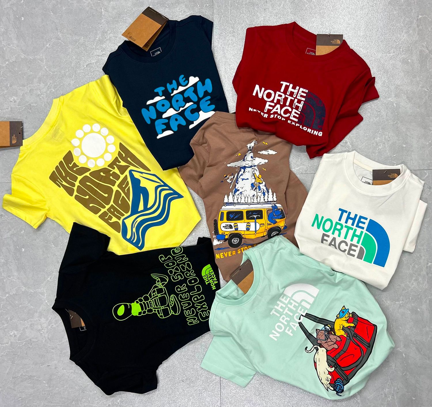 The North Face Premium Quality Cotton Round Neck Half Sleeve Kids T-Shirt - 48 Pc