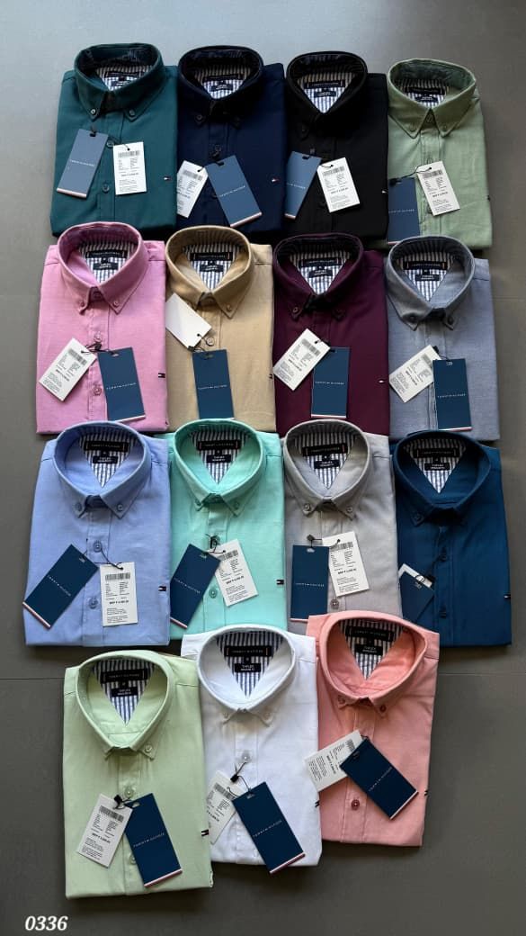 Tommy Hilfiger Premium Quality Oxford Cotton Collar Neck Full Sleeve Men's Shirt- 65 Pc