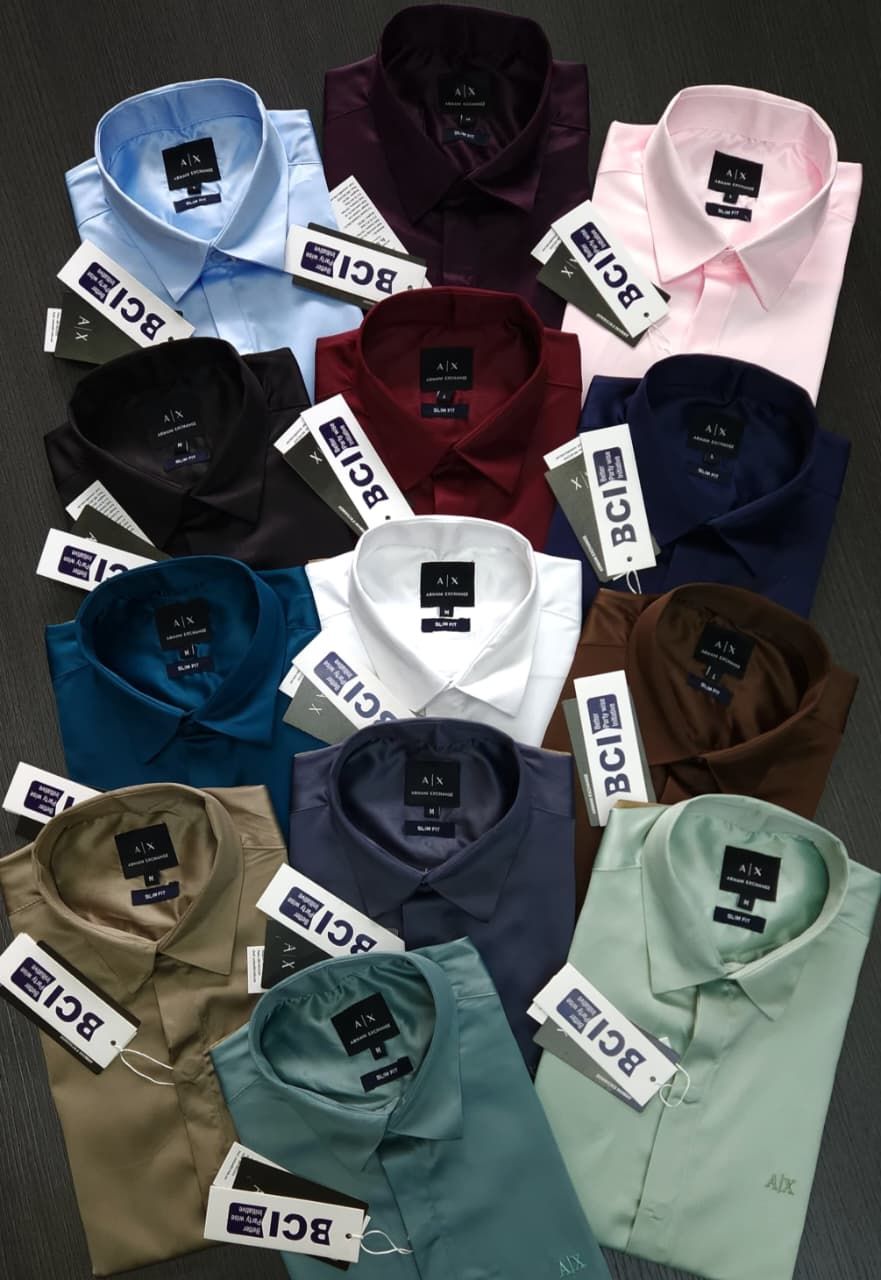 Men's Multi Branded Premium Quality Stock Clearance Collar Neck Full Sleeve Men's Shirt - 100 Pc