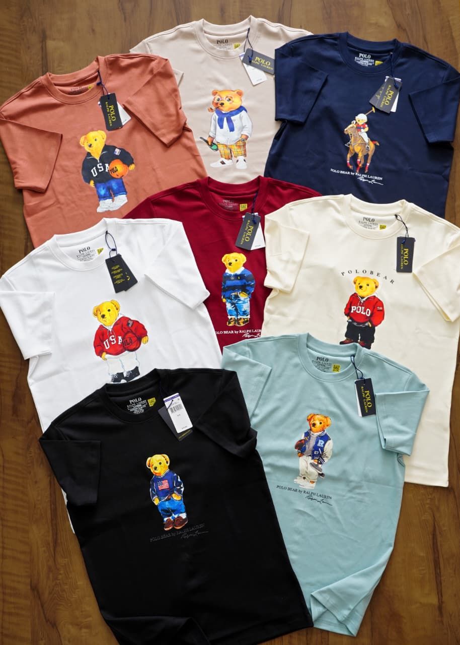 ​Ralph Lauren (Teddy Edition) Premium Quality Crew Neck Half Sleeve Men's T-Shirt - 73 Pc