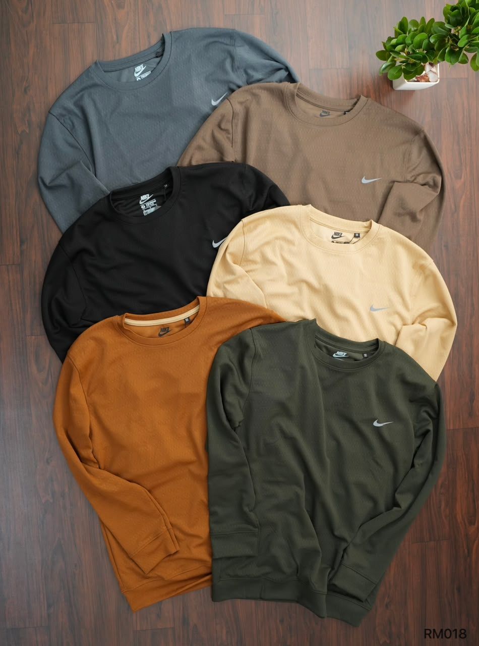 Nike Premium Quality Round Neck Full Sleeve Men's T-Shirt - 48 Pc
