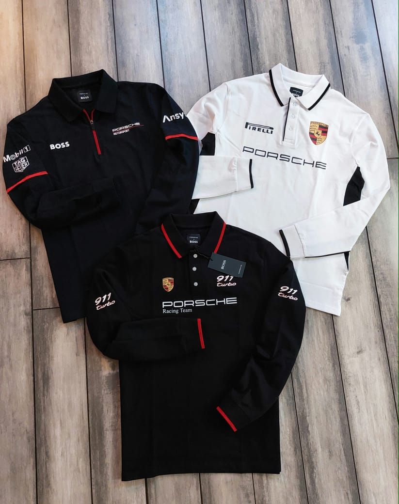 Boss x Porsche Premium Quality Collar Neck Full Sleeve Men's T-Shirt - 46 Pc