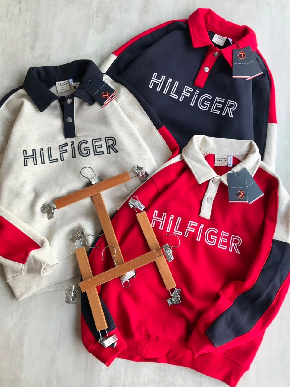 Tommy Hilfiger Premium Quality Collar Neck Full Sleeve Men's T-Shirt - 24 Pc