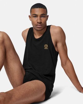 Versace Premium Quality Cotton Feel Lycra Men's Summer sandos - 50 Pc