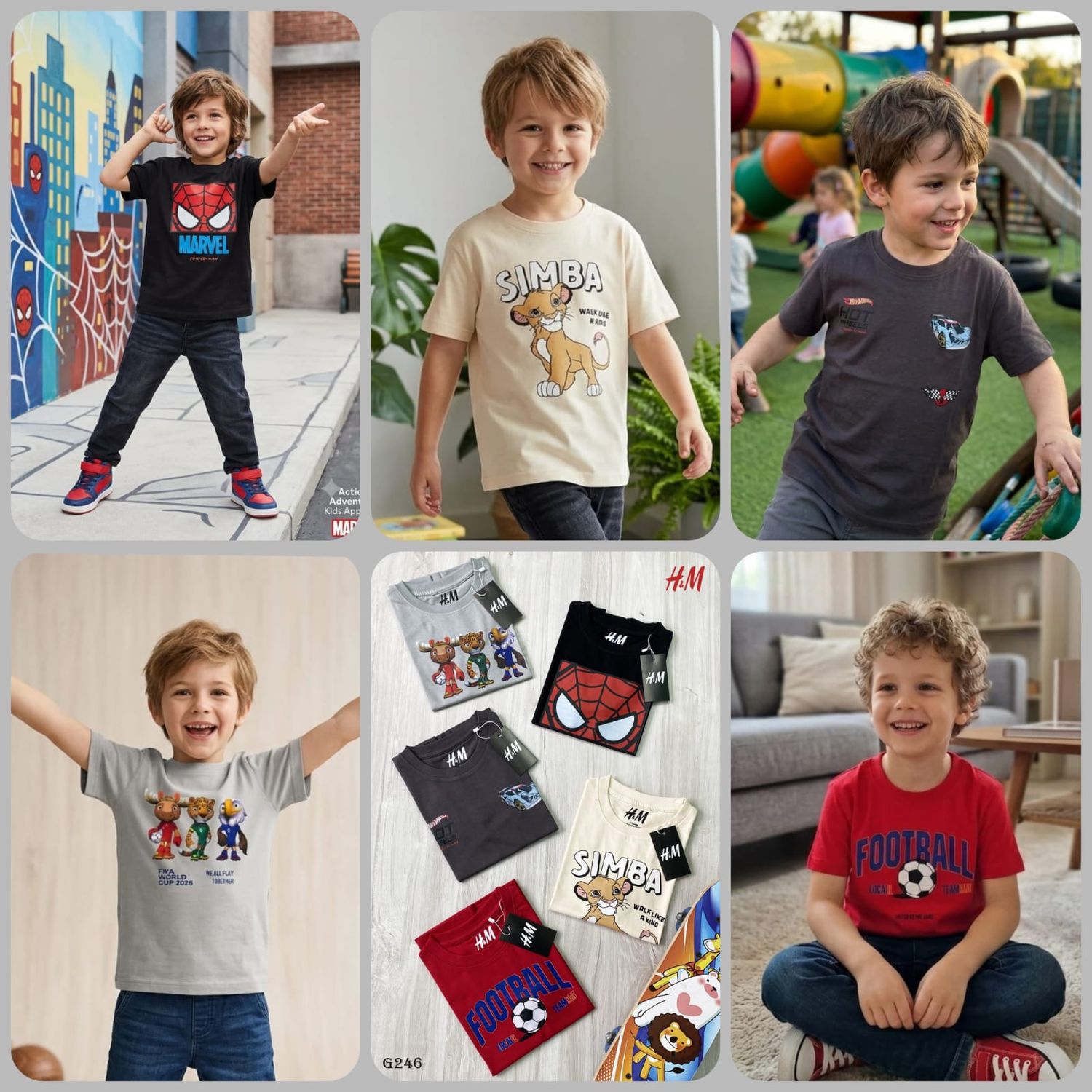H &amp; M Premium Quality Cotton Round Neck Half Sleeve Kids T-Shirt - 52 Pc