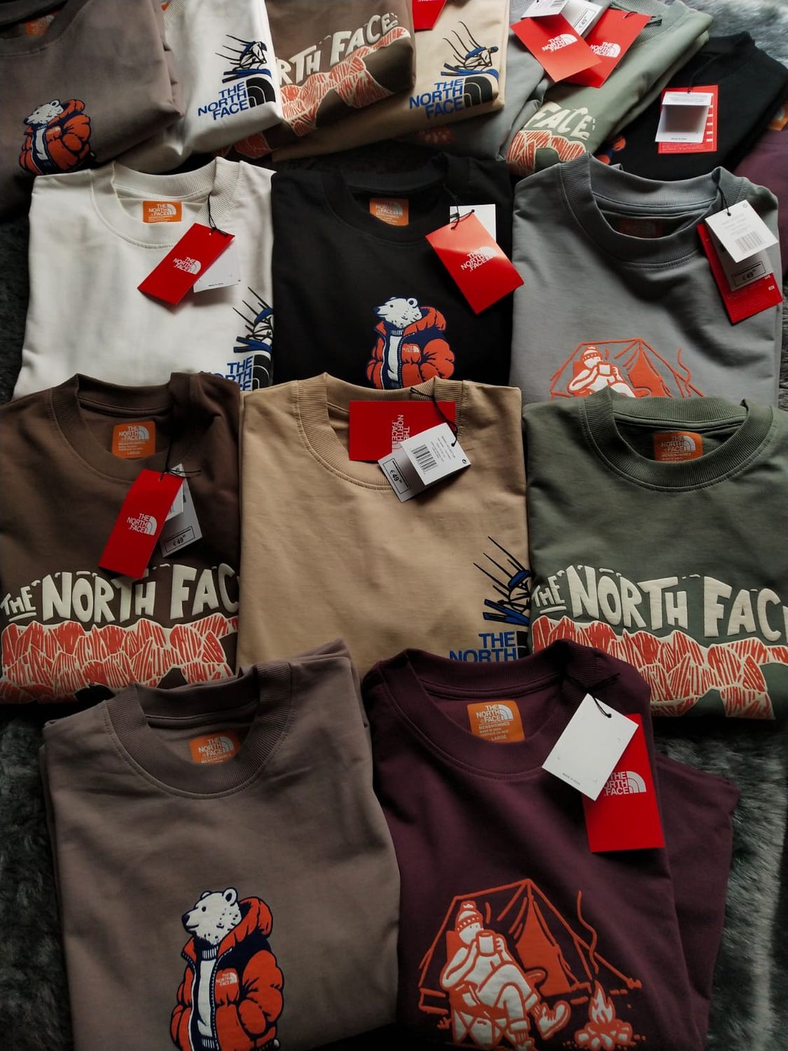 The North Face Premium Quality Oversized Drop-shoulder Round Neck Half Sleeve Men's T-Shirt - 48 Pc
