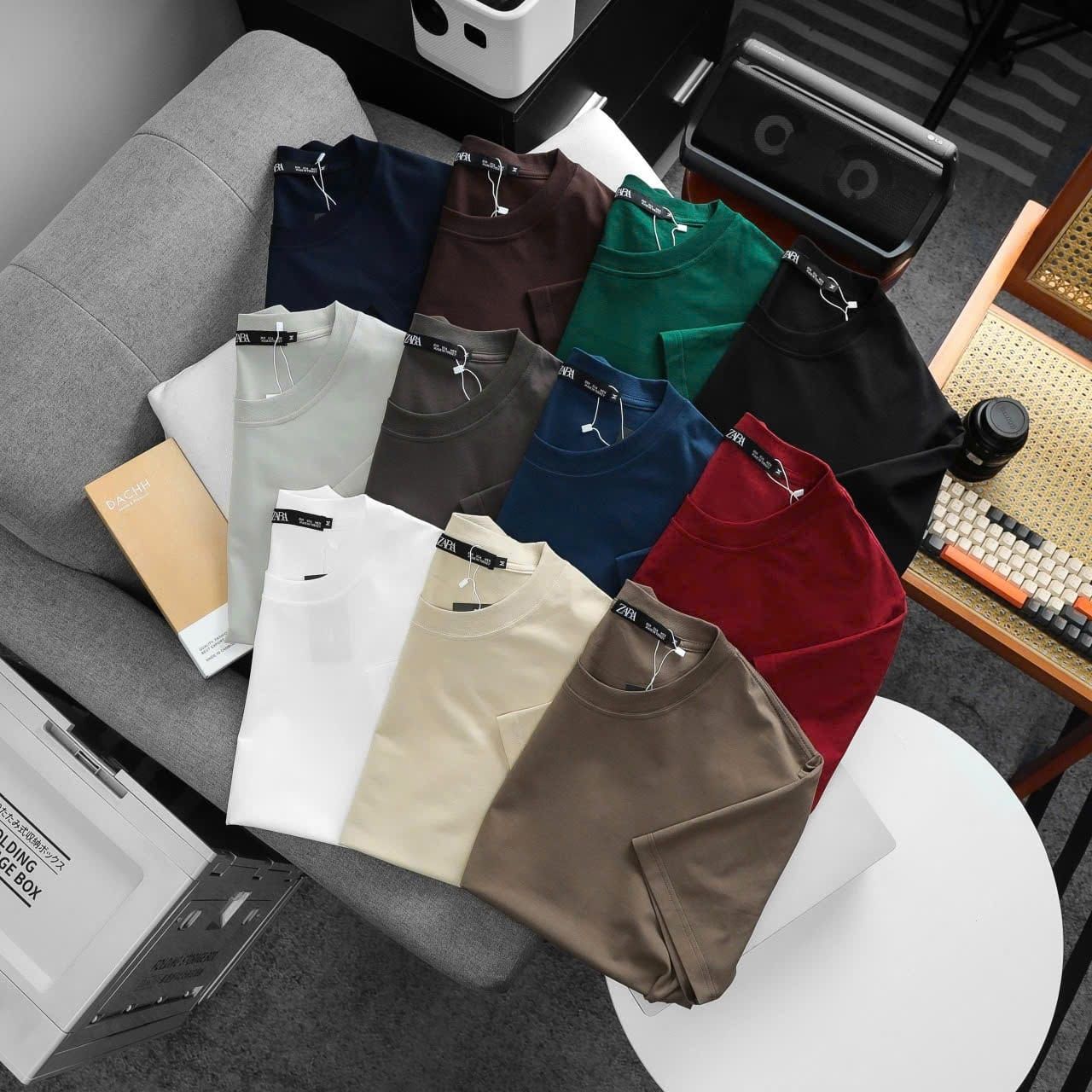 Zara Man Premium Quality Cotton Round Neck Half Sleeve Men's T-Shirt - 48 Pc