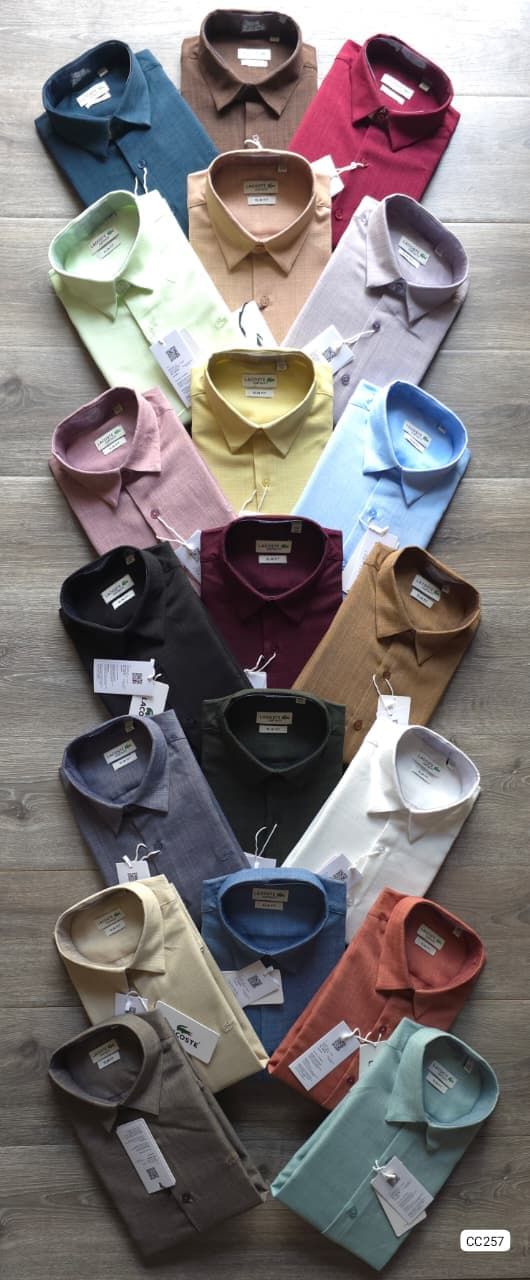 Men's Branded Premium Quality Linen Collar Neck Full Sleeve Men's Shirt - 66 Pc