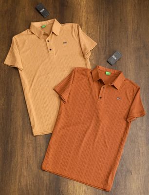 Hugo Boss Premium Quality Collar Neck Half Sleeve Men's T-Shirt - 50 Pc