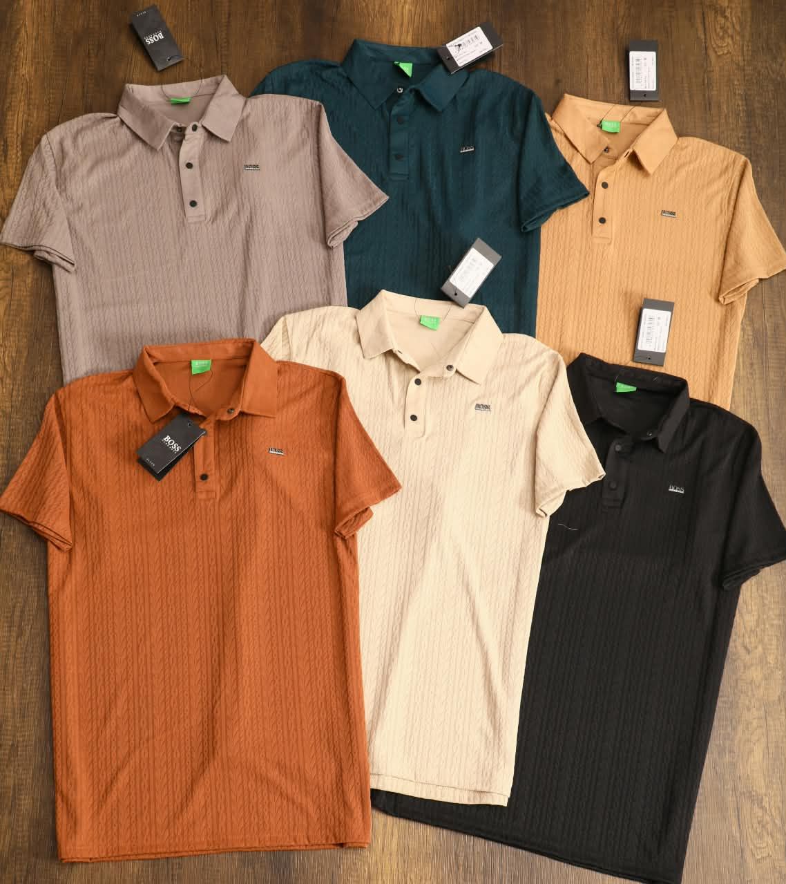 Hugo Boss Premium Quality Collar Neck Half Sleeve Men's T-Shirt - 50 Pc