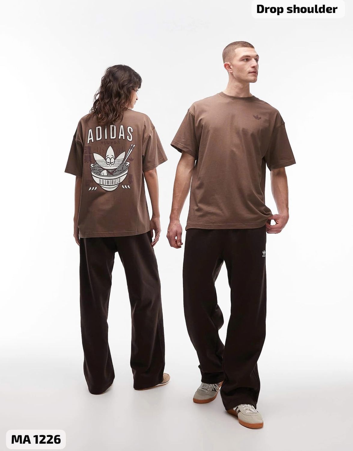 Adidas Premium Quality Oversized Drop - Shoulder Round Neck Half Sleeve Men's T-Shirt - 56 Pc