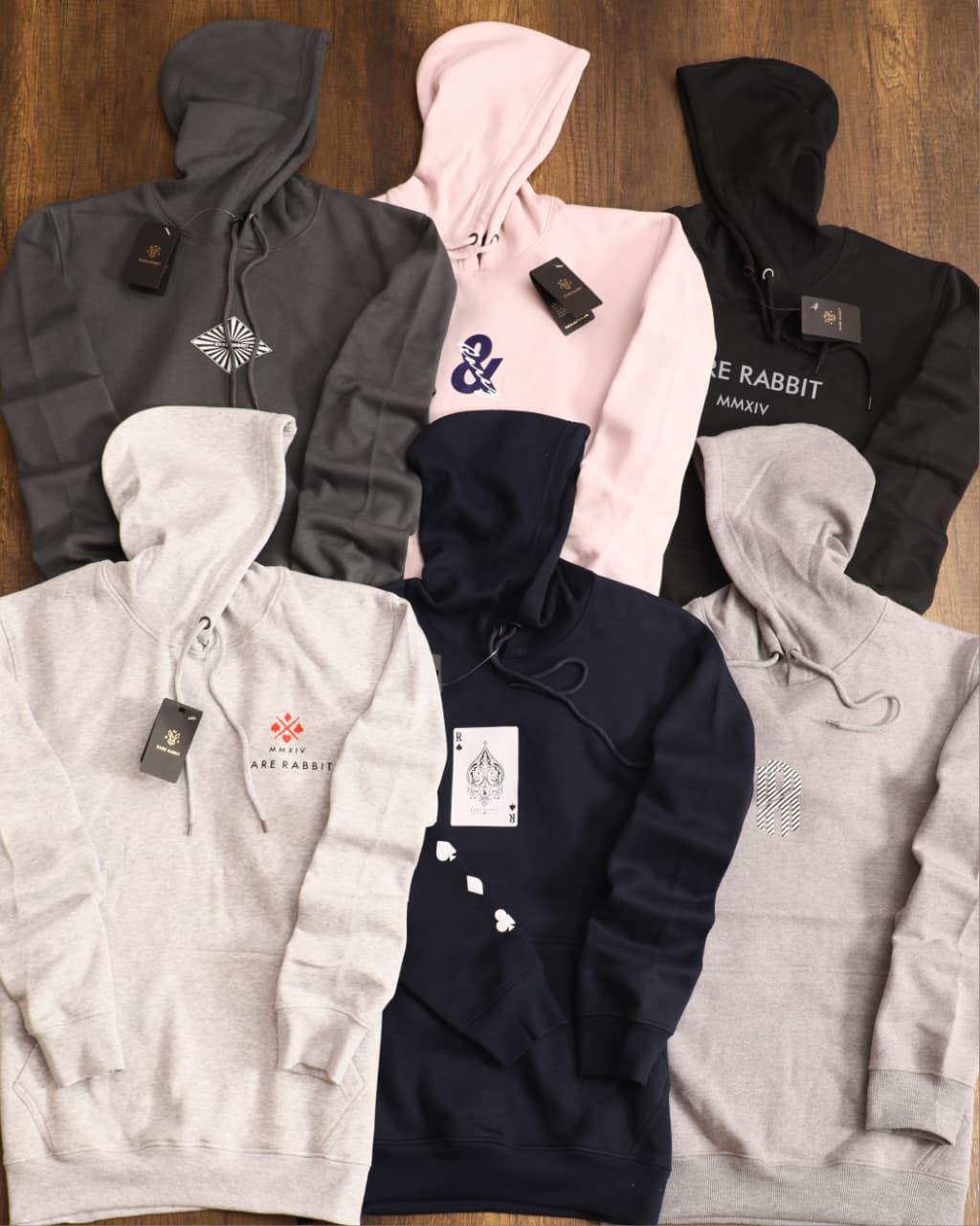 Rare Rabbit Premium Quality Cotton Hooded  Full Sleeve Men's Pullover Hoodies - 41 Pc