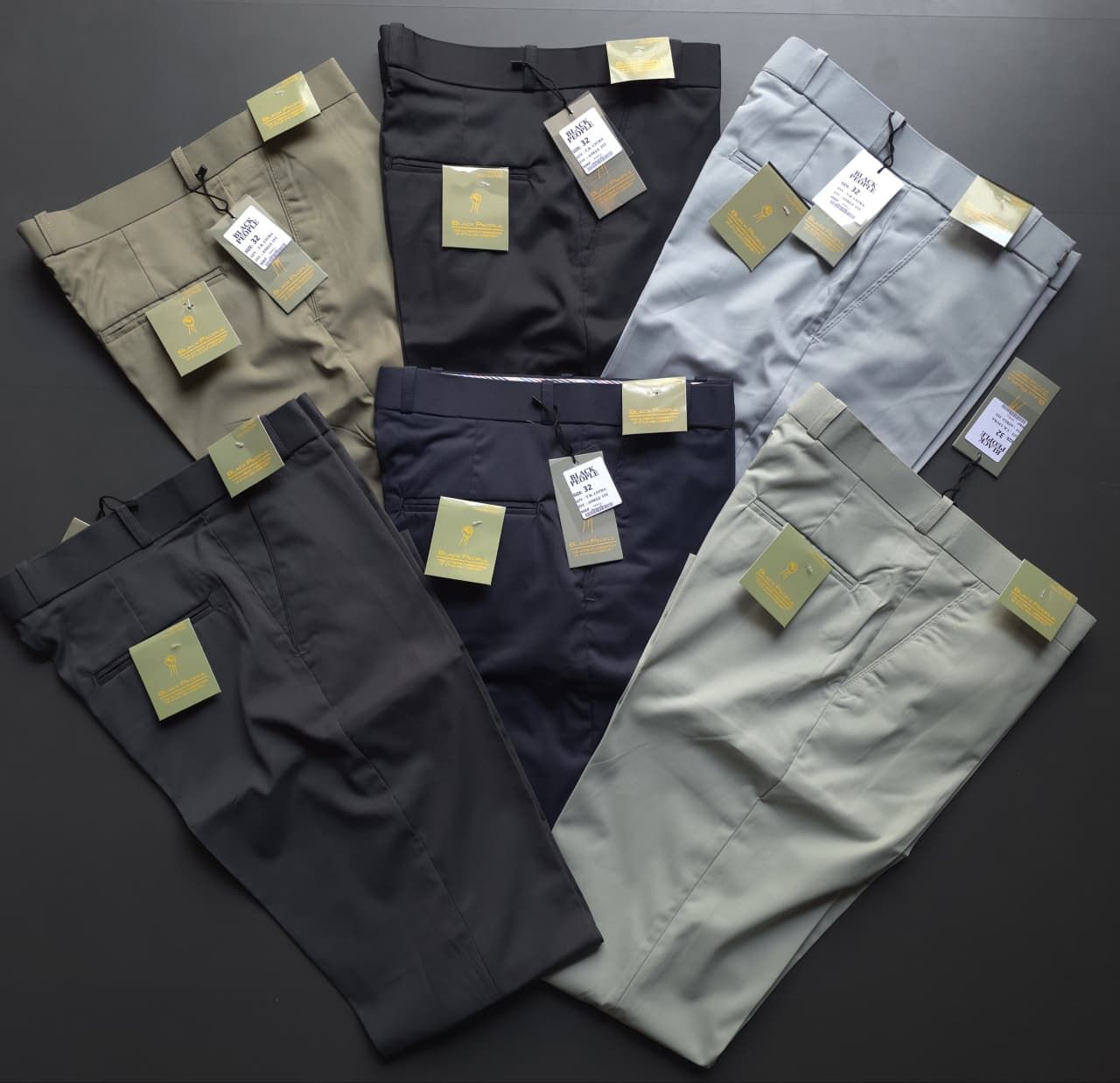 Black People Premium Quality Fine Weave Satin Lycra Fabric Men's Pant - 48 Pc