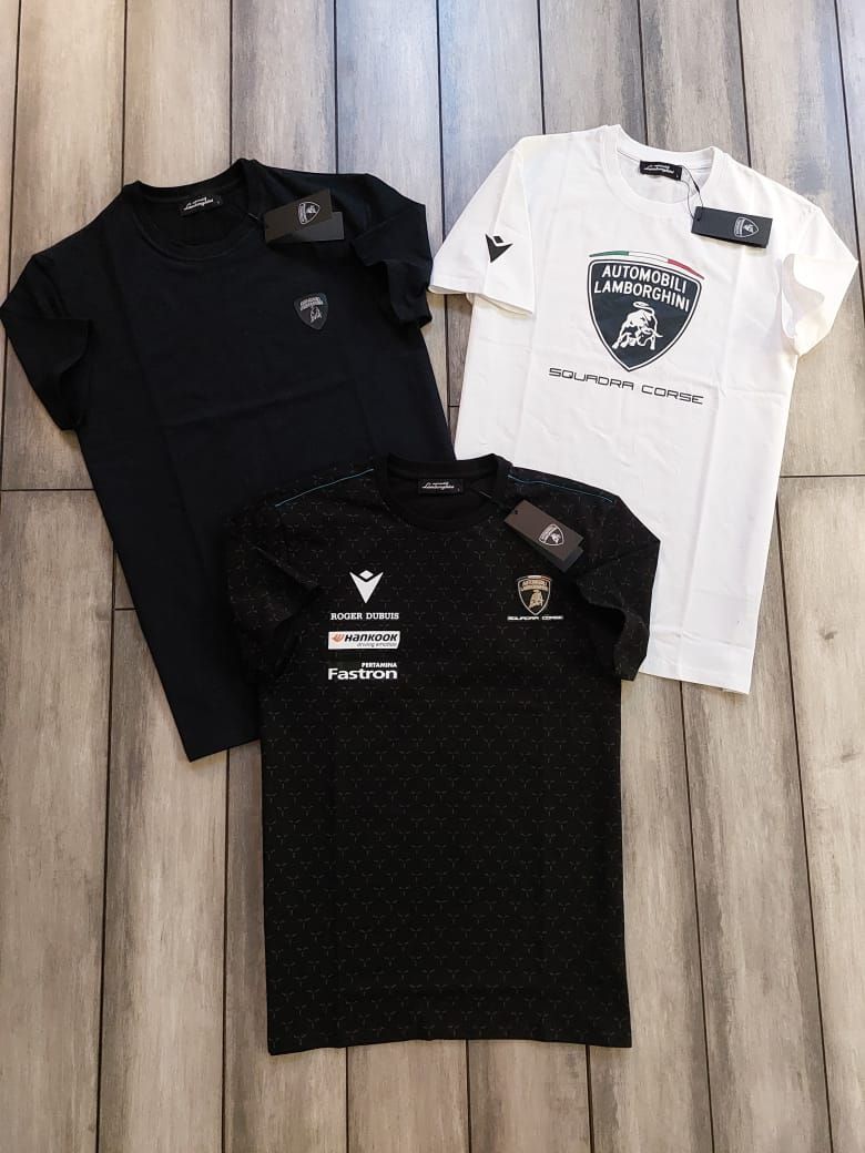 Lamborghini Premium Quality Cotton Lycra Round Neck Half Sleeve Men's T-Shirt - 52 Pc