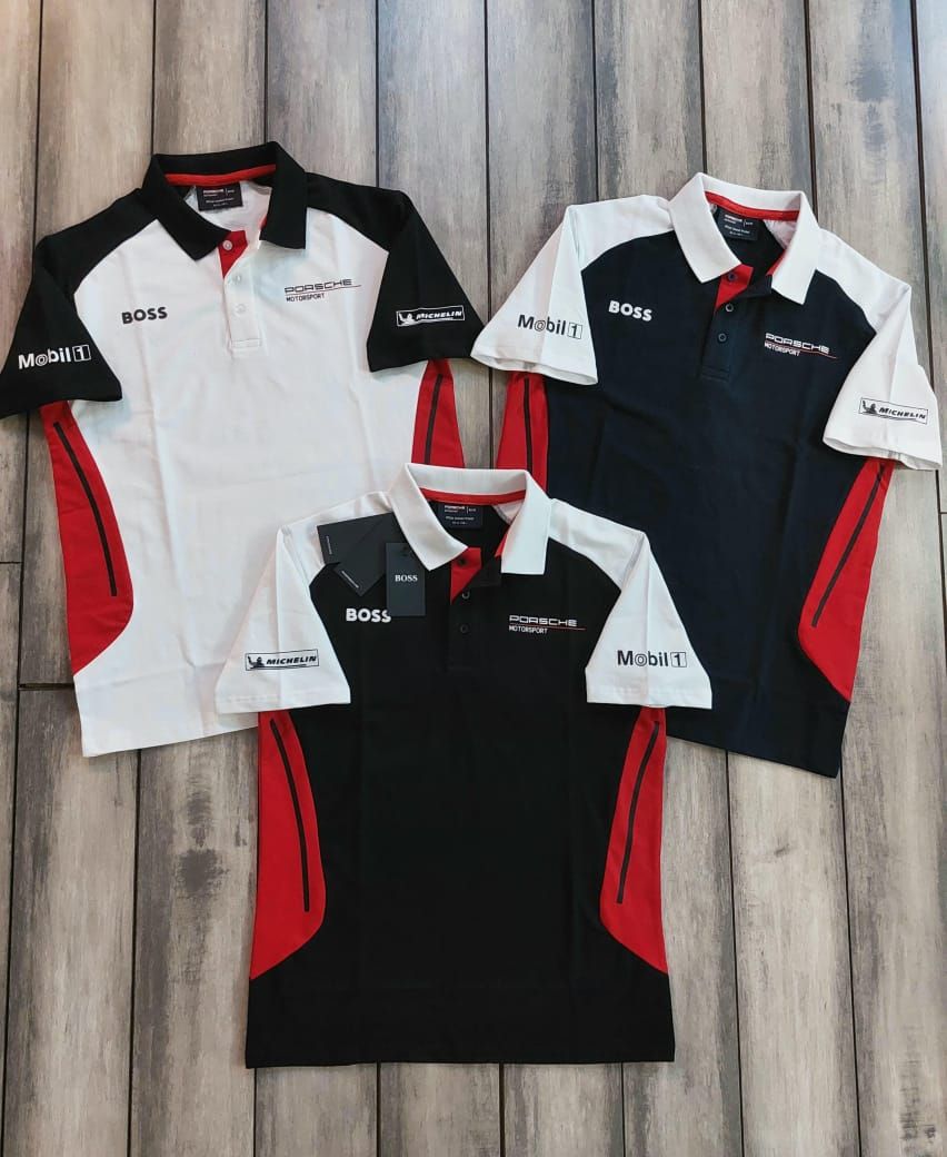 Boss x Porsche Premium Quality Collar Neck Half Sleeve Men's T-Shirt - 46 Pc