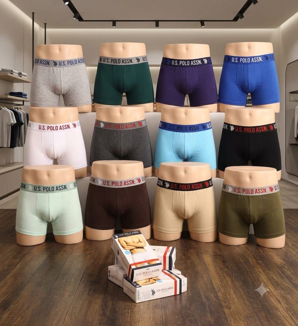 Us Polo Premium Quality Stretchable Lycra Cotton  Men's Trunks - 72 Pc