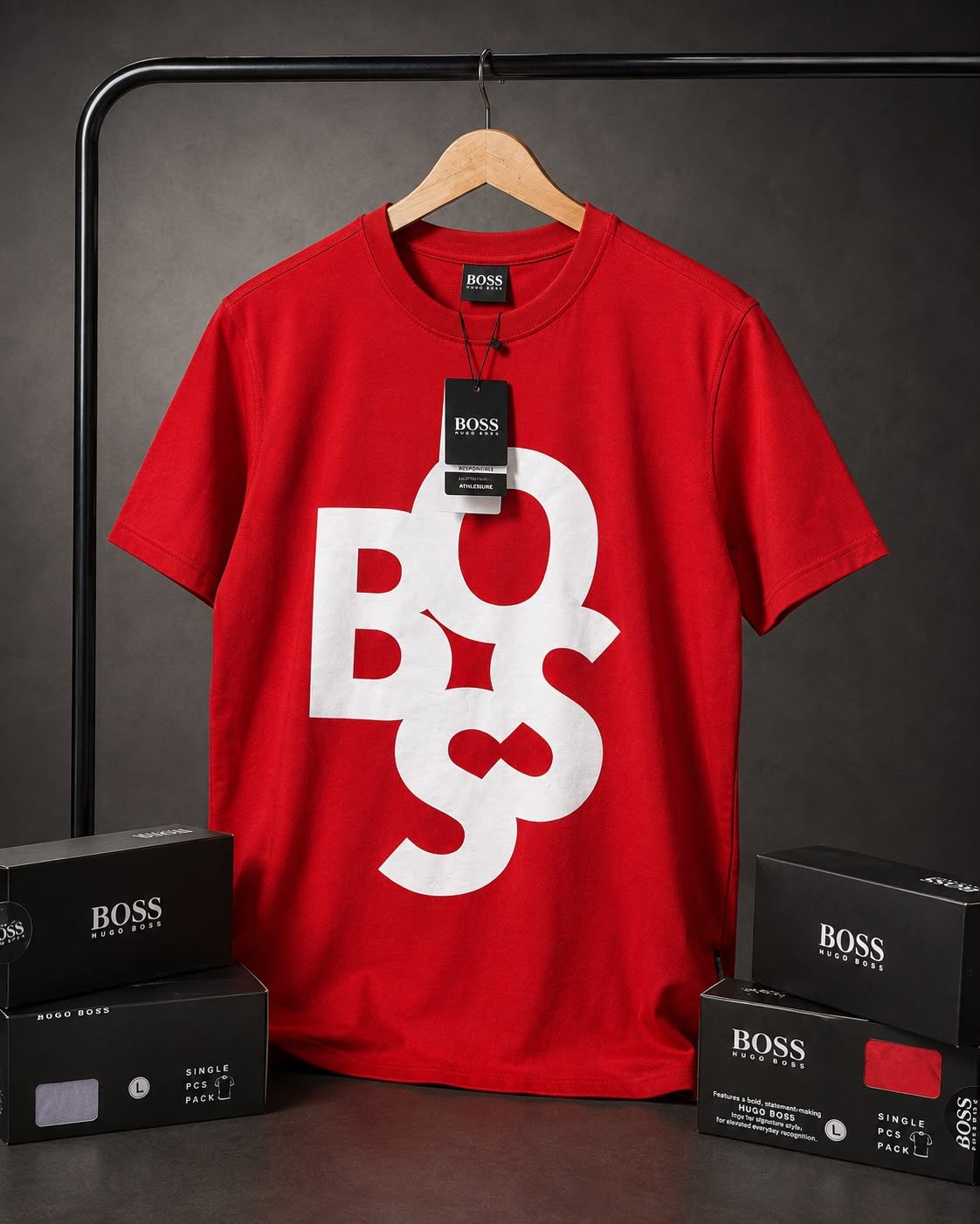 Hugo Boss Premium Quality Round Neck Half Sleeve Men's T-Shirt - 48 Pc