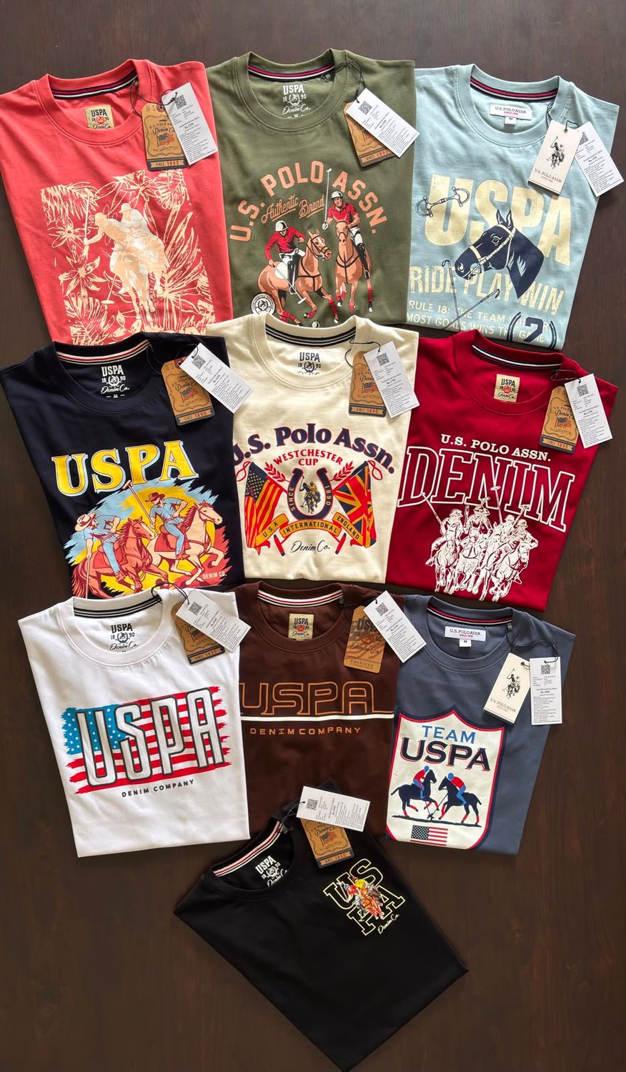 Us Polo Premium Quality Cotton Round Neck Half Sleeve Men's T-Shirt - 44 Pc