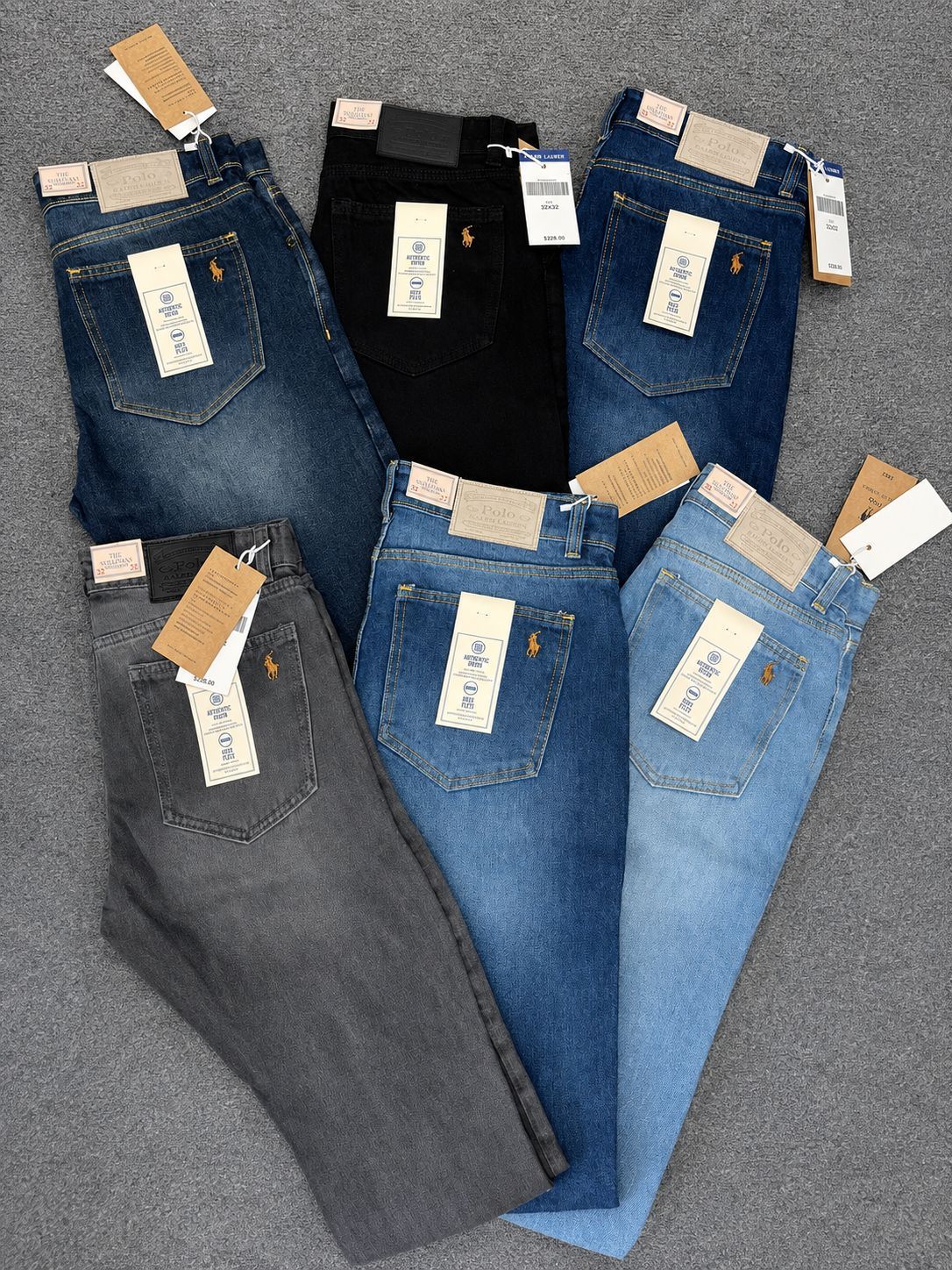 Ralph Lauren Premium Quality Full Length Slim Fit Men's Jeans - 50 Pc