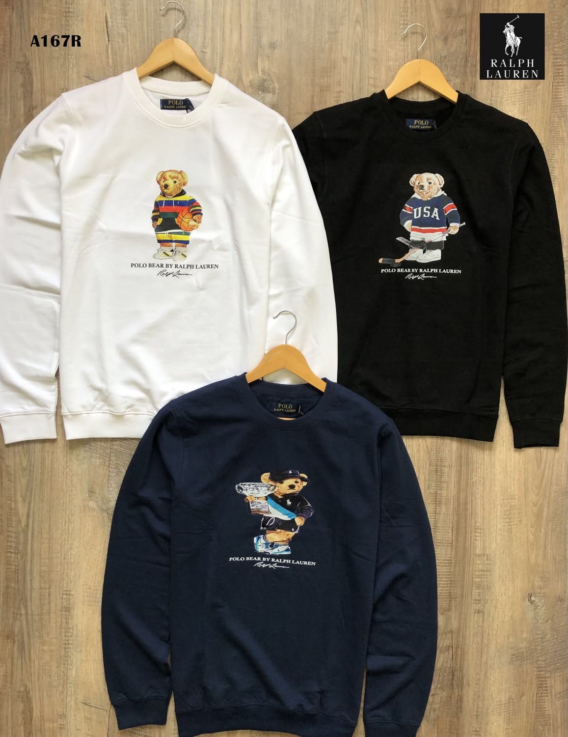 Ralph Lauren Premium Quality Cotton Round Neck Full Sleeve Men's Sweatshirt - 56 Pc