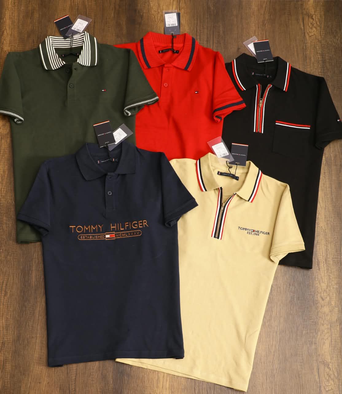 Tommy Premium Quality Cotton Collar Neck Half Sleeve Men's T-Shirt - 50 Pc