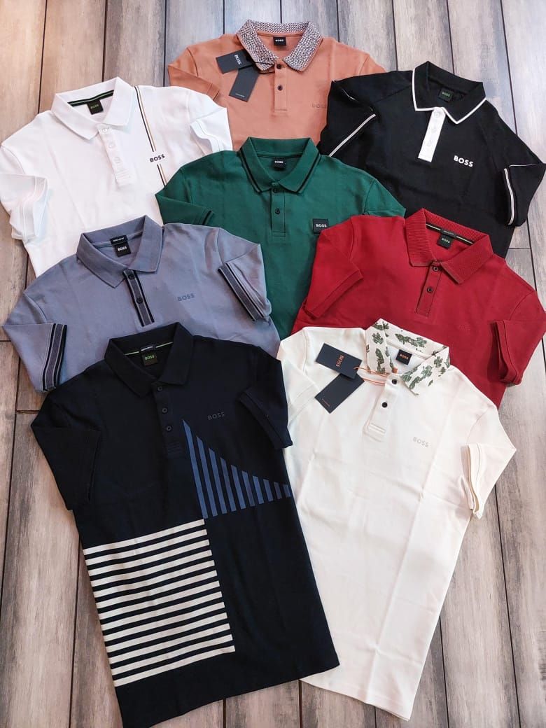 Boss Premium Quality Collar Neck Half Sleeve Men's T-Shirt - 68 Pc