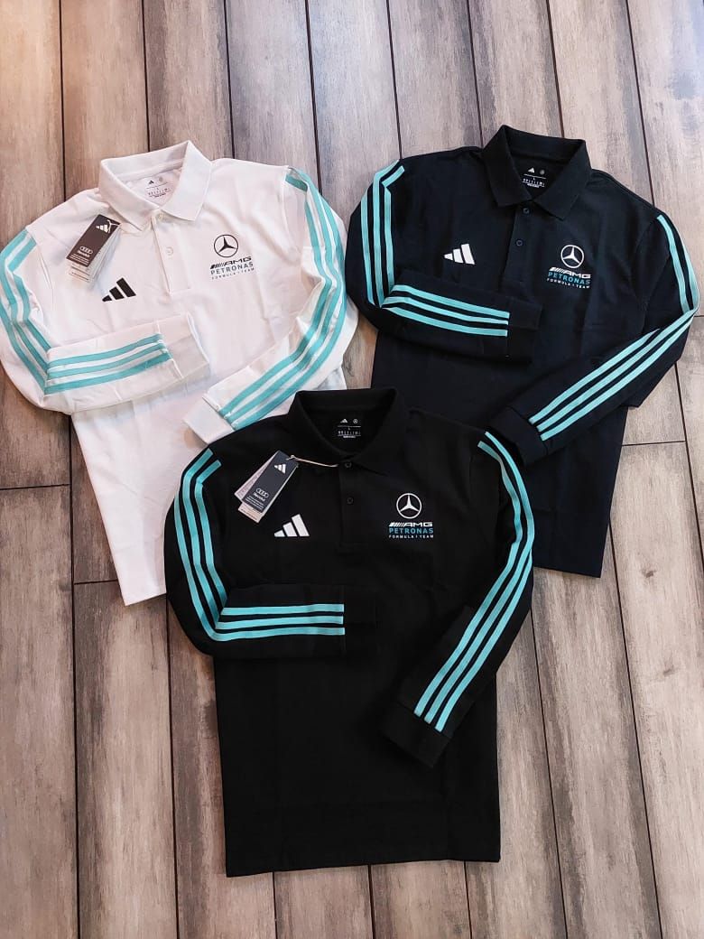 Adidas Premium Quality Collar Neck Full Sleeve Men's T-Shirt - 46 Pc