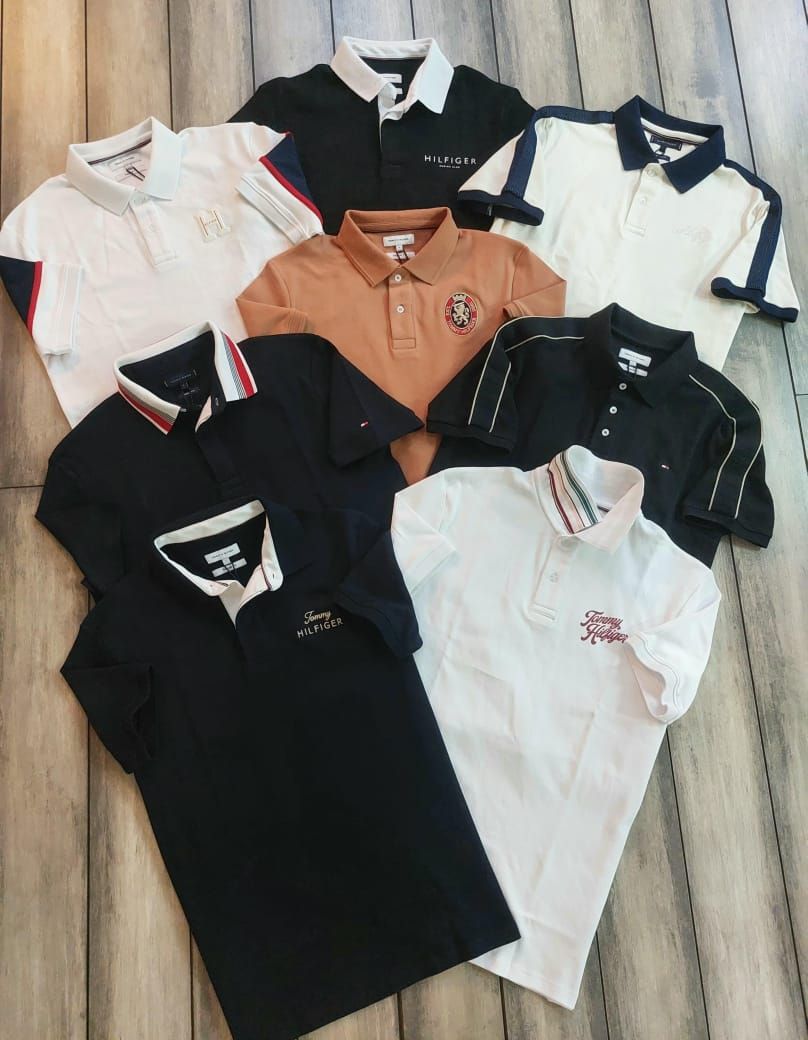 Tommy Premium Quality Collar Neck Half Sleeve Men's T-Shirt - 68 Pc