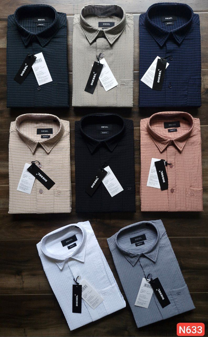 Diesel Premium Quality Collar Neck Full Sleeve Men's Shirt - 66 Pc