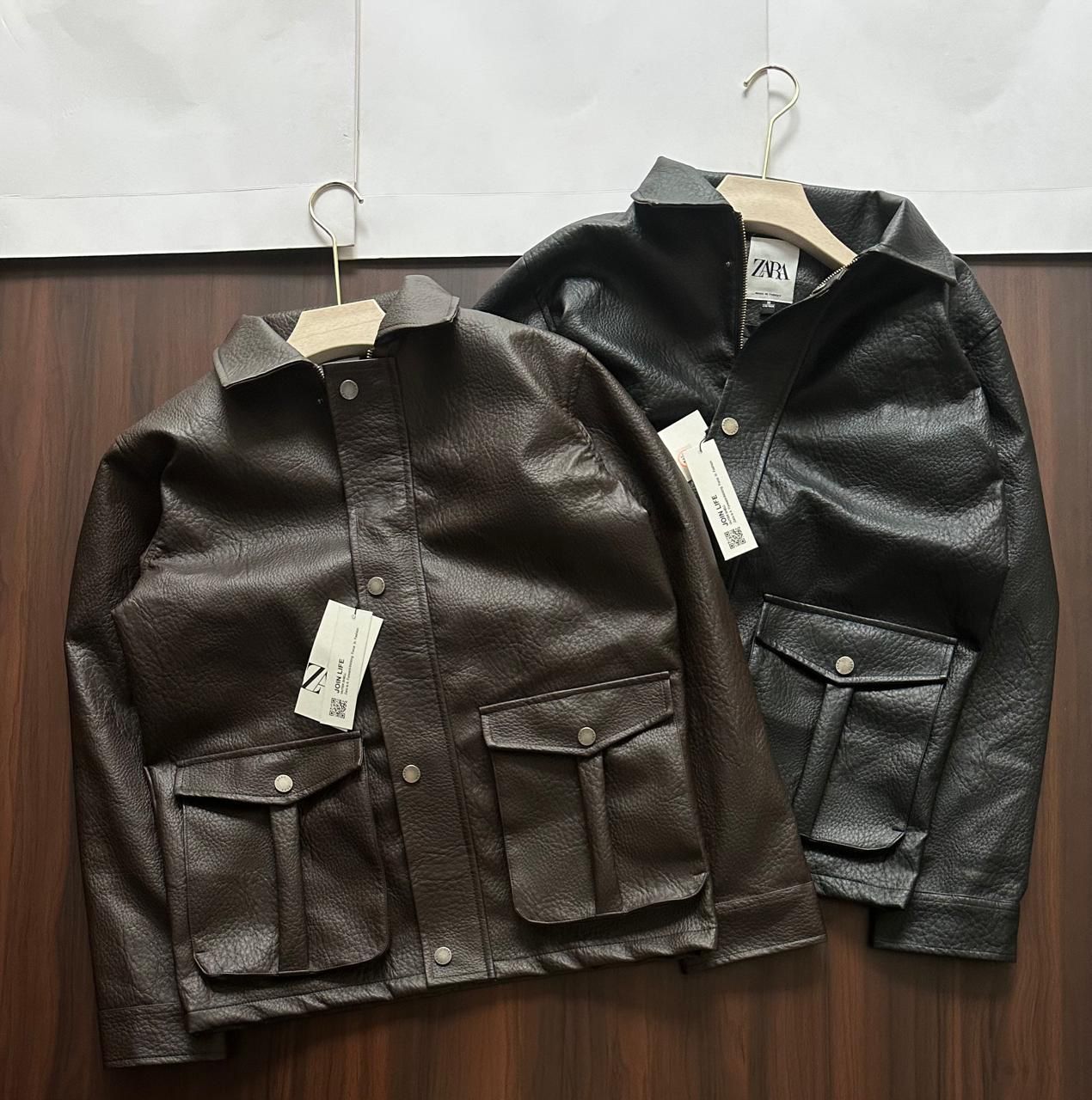 Zara Premium Quality Original Turkey Imports Men's Leather Jackets - 12 Pc