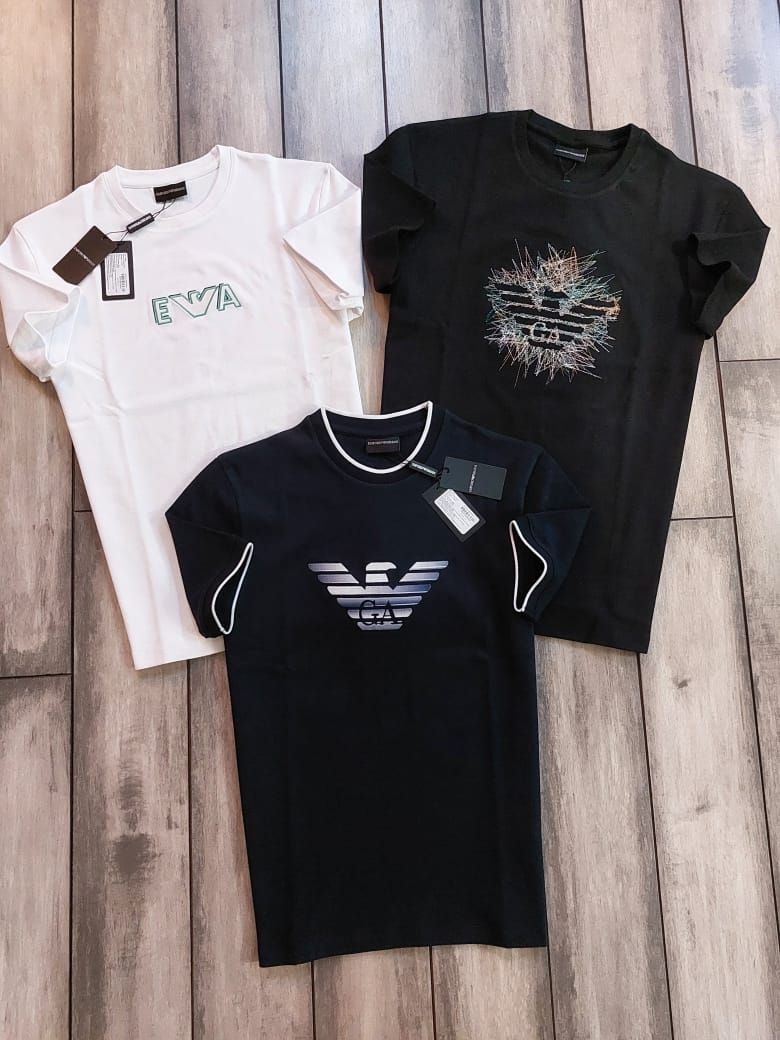 Emporio Armani Premium Quality Round Neck Half Sleeve Men's T-Shirts - 52 Pc