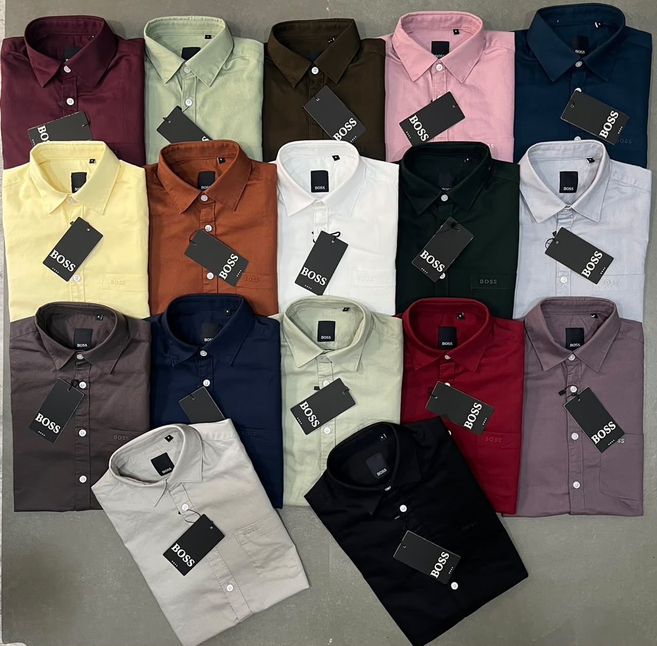 Hugo Boss Premium Quality Oxford Plain Collar Neck Full Sleeve Men's T-Shirt - 73 Pc
