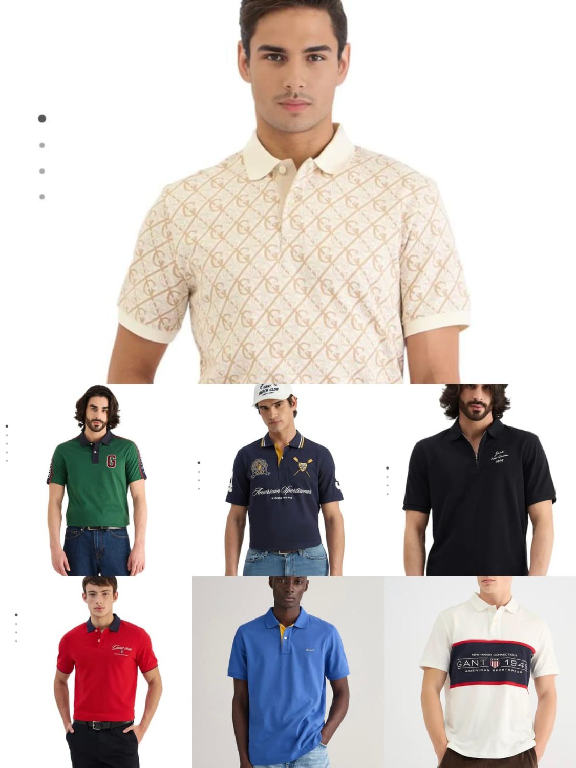Big Size Gant Premium Quality Cotton Collar Neck Half Sleeve Men's T-Shirt - 48 Pc