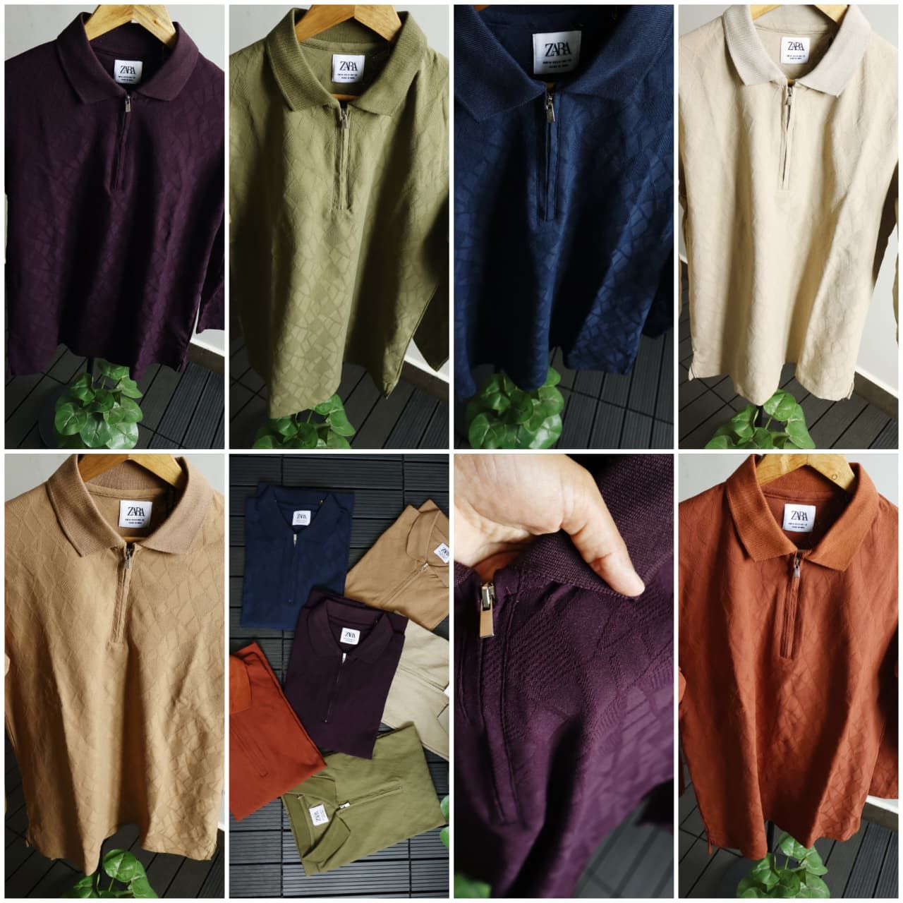Zara Premium Quality Collar Neck Full Sleeve Men's T-Shirt - 56 Pc