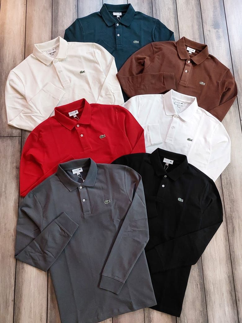Men's Branded Premium Quality Collar Neck Full Sleeve Men's T-Shirt - 53 Pc