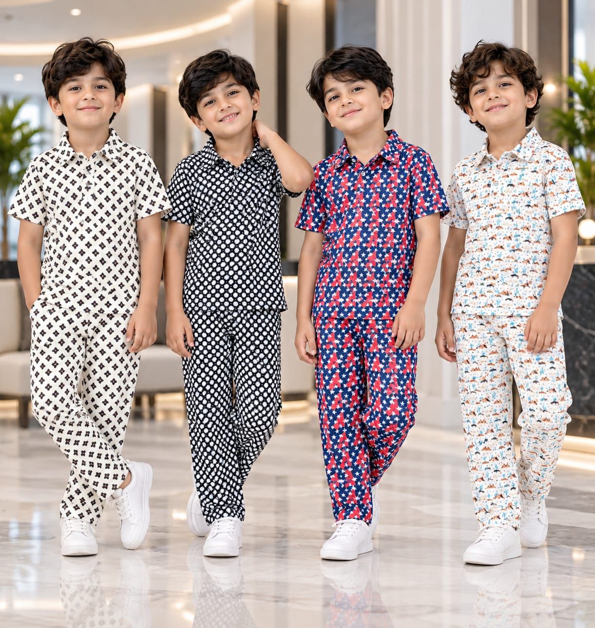 Kids Branded Premium Quality Imported Lycra Kids Night Pant Set - 52 Set