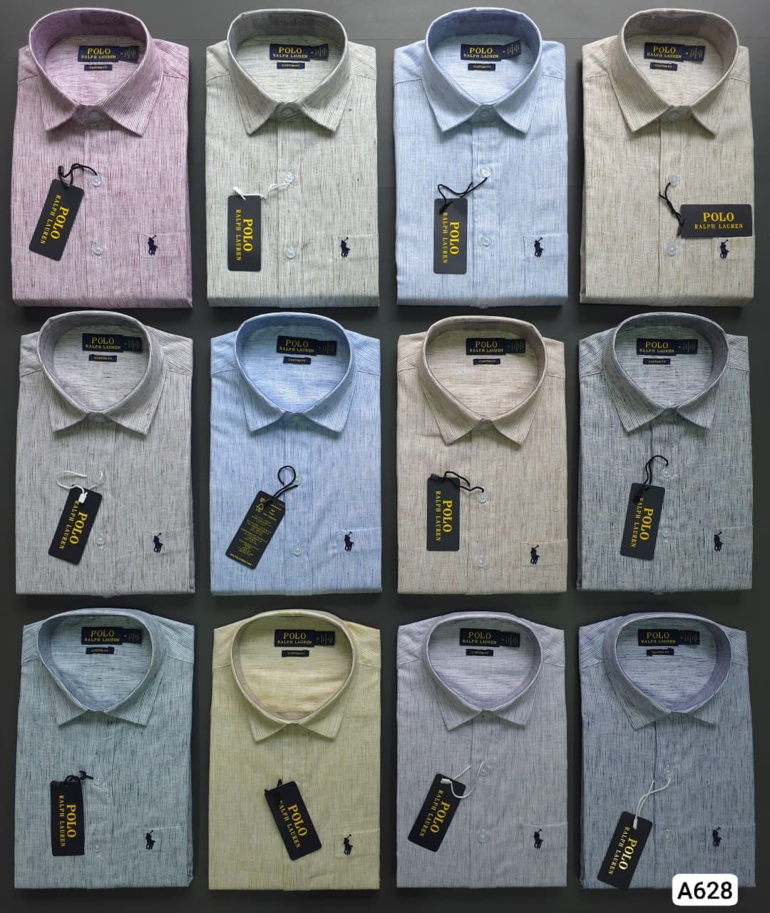 Ralph Lauren Premium Quality Collar Neck Full Sleeve Men's Shirt - 39 Pc