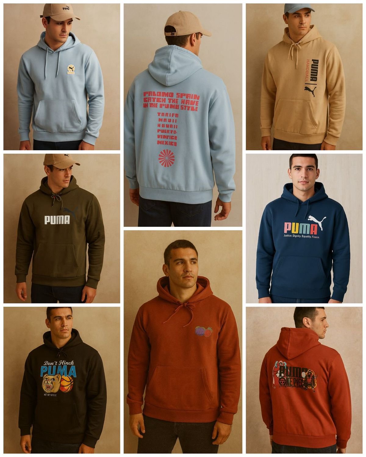 Puma Premium Quality Loop knit Fleece Bio Washed Hooded Neck Full Sleeve Men's Hoodies -  52 Pc