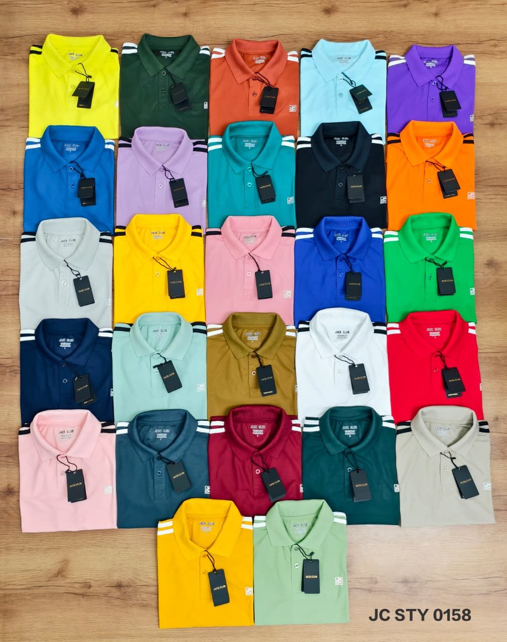 Jack Style Premium Quality Collar Neck Half Sleeve Men's T-Shirt - 42 Pc