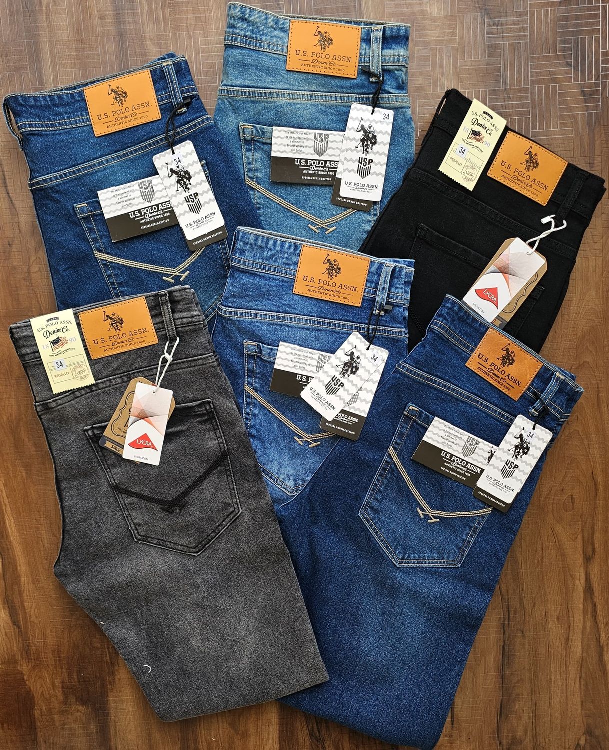 Us Polo Premium Quality Twill Lycra Slim Fit Men's Denim Jeans - 50 Pc