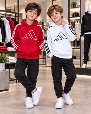 Kids Adidas Premium Quality Hooded Full Sleeve Kids Sweatshirt - 32 Pc