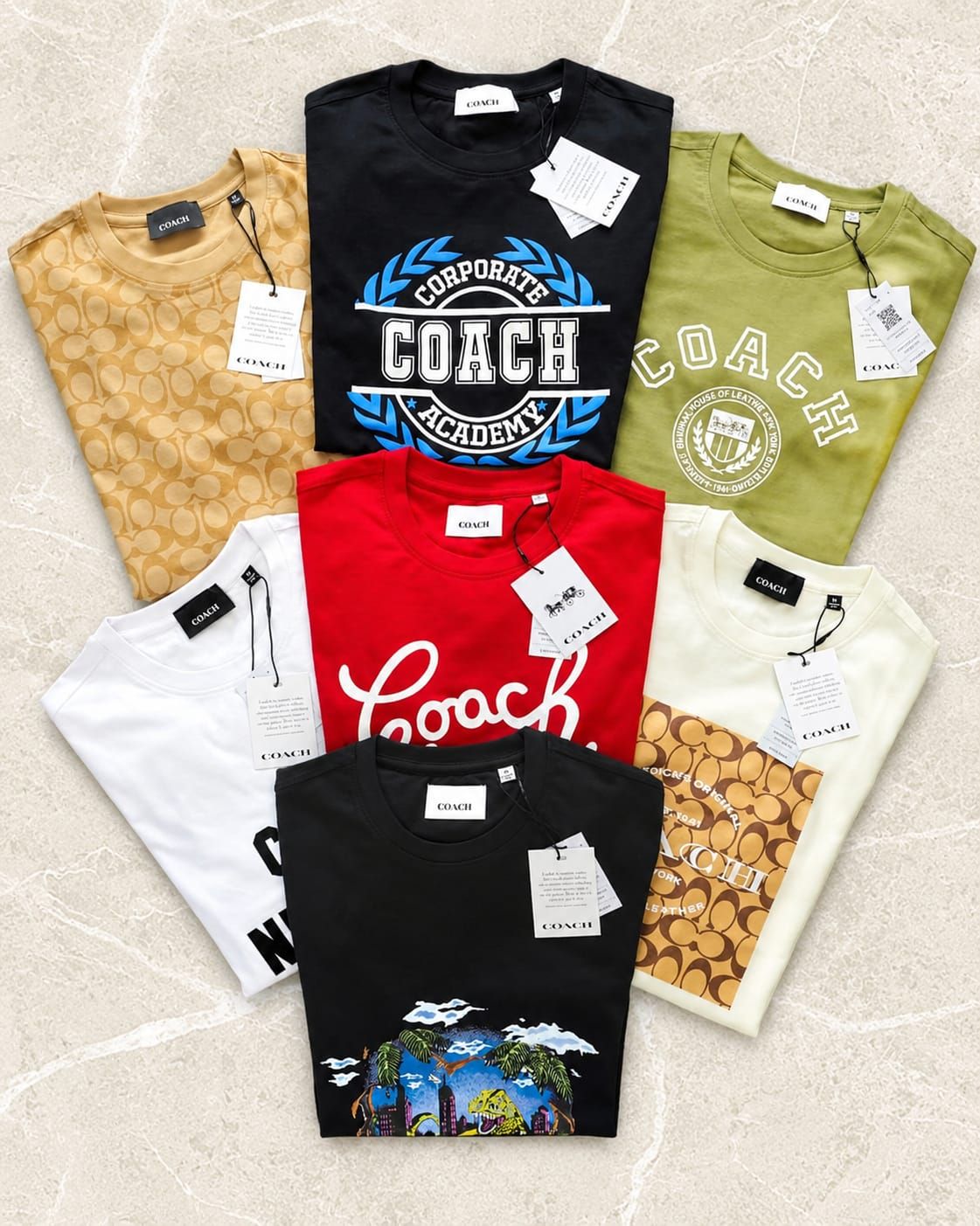 Coach Premium Quality Round Neck Half Sleeve Men's T-Shirt - 61 Pc